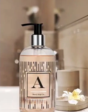 Brevä letter A bottle on a bathroom vanity